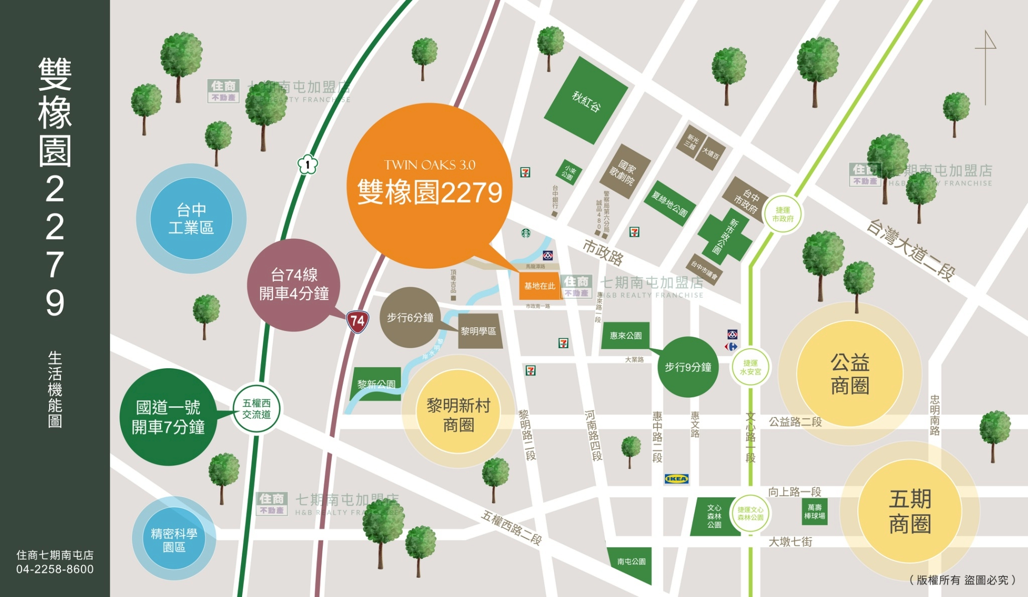 雙橡園2279周圍環境介紹圖