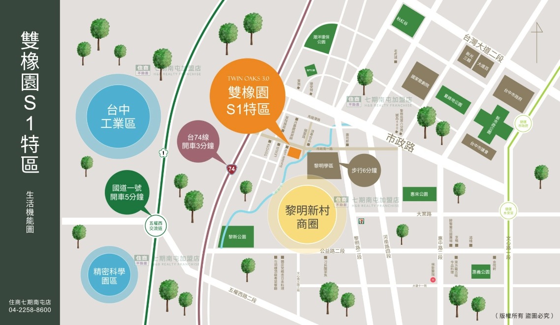 雙橡園s1特區周圍環境介紹圖