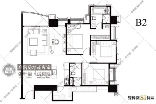 雙橡園s1特區標準層平面圖-B2戶