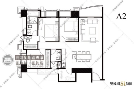 雙橡園s1特區標準層平面圖-A2戶